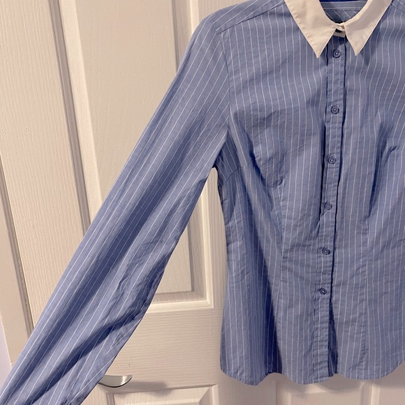 MEXX blue stripe button down cotton shirt - Picture 7 of 7